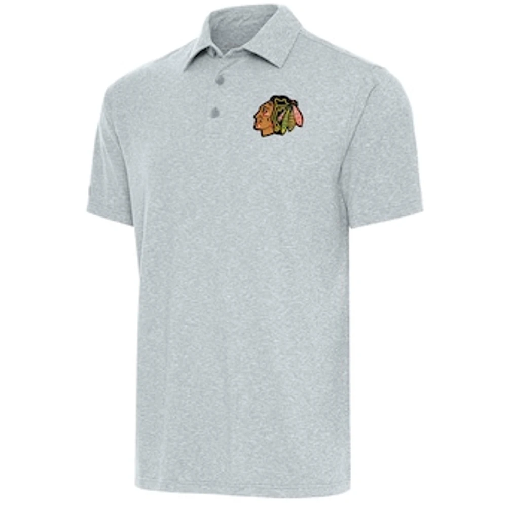 Men's Antigua Heather Chicago Blackhawks Par Polo