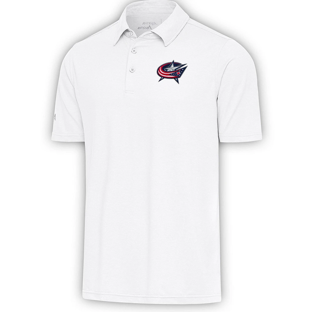 Men's Antigua White Columbus Blue Jackets Par Polo