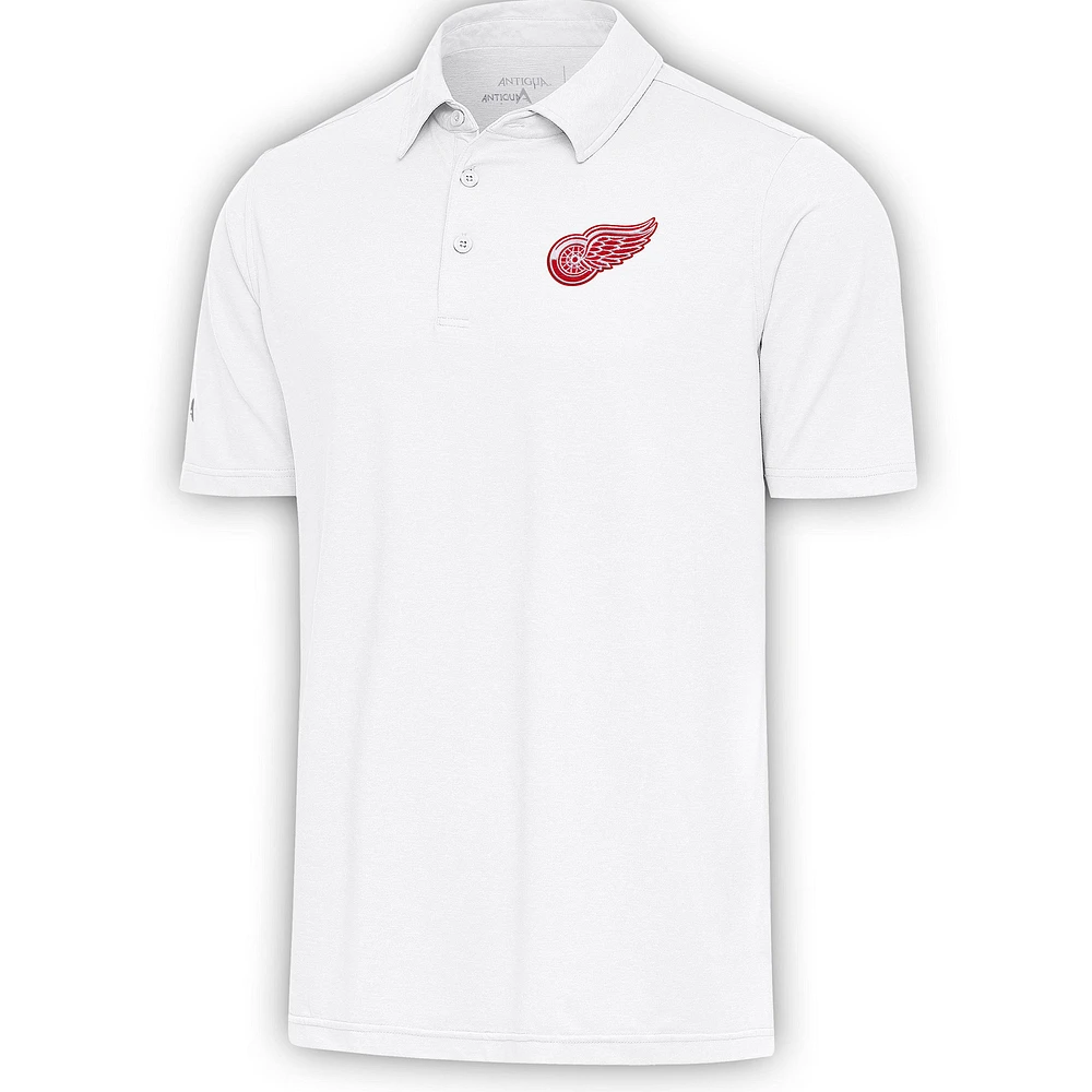 Men's Antigua White Detroit Red Wings Par Polo