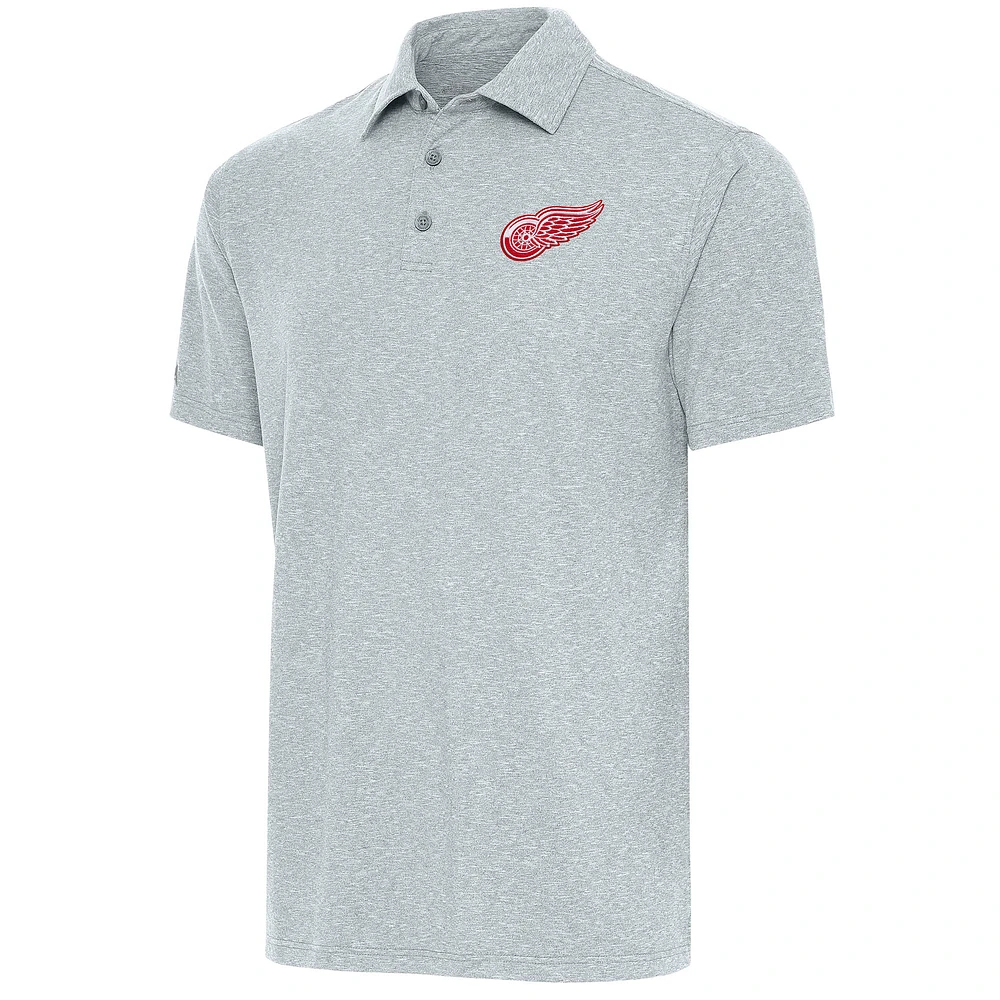 Men's Antigua Heather Detroit Red Wings Par Polo