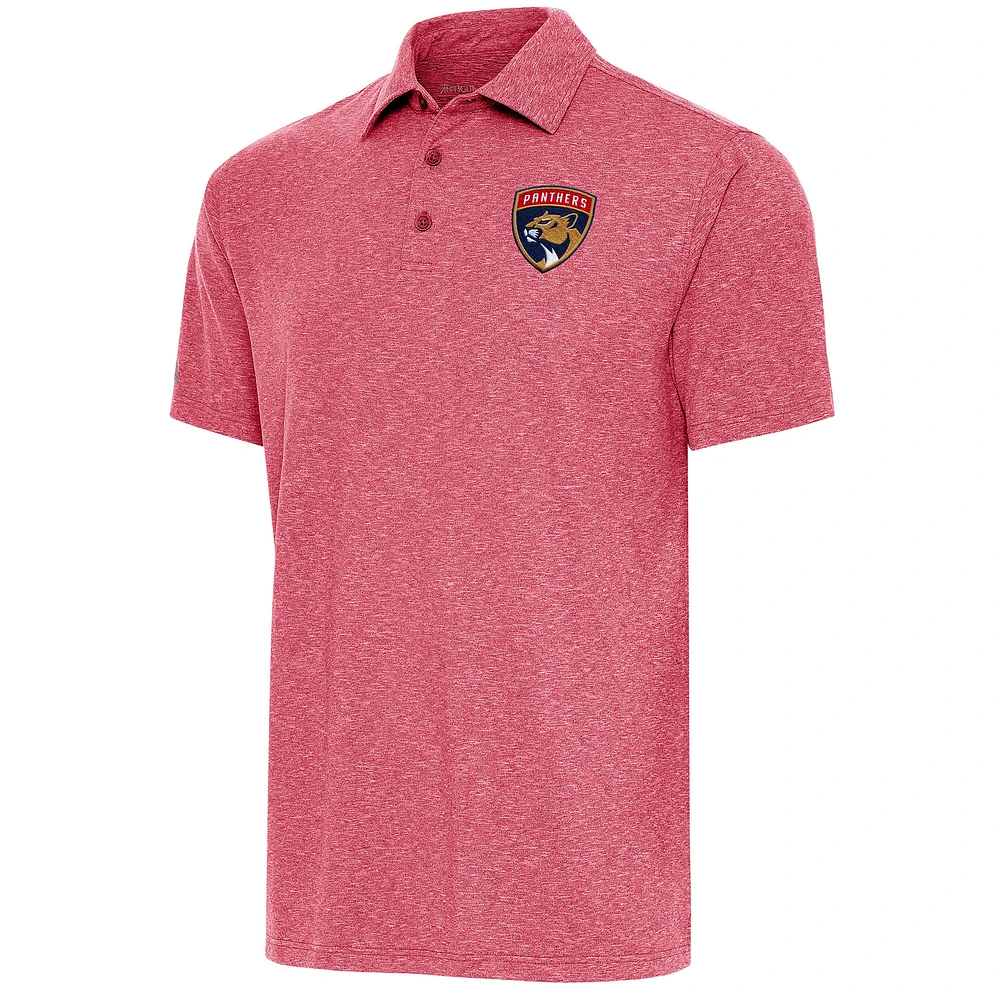 Men's Antigua Heather Red Florida Panthers Par Polo
