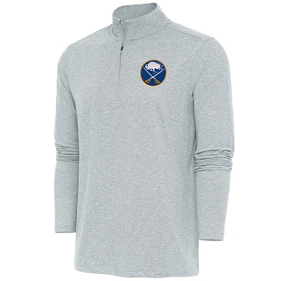 Men's Antigua Heather Gray Buffalo Sabres Hunk Quarter-Zip Pullover Top