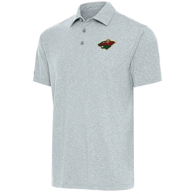 Men's Antigua Heather Gray Minnesota Wild Par Polo
