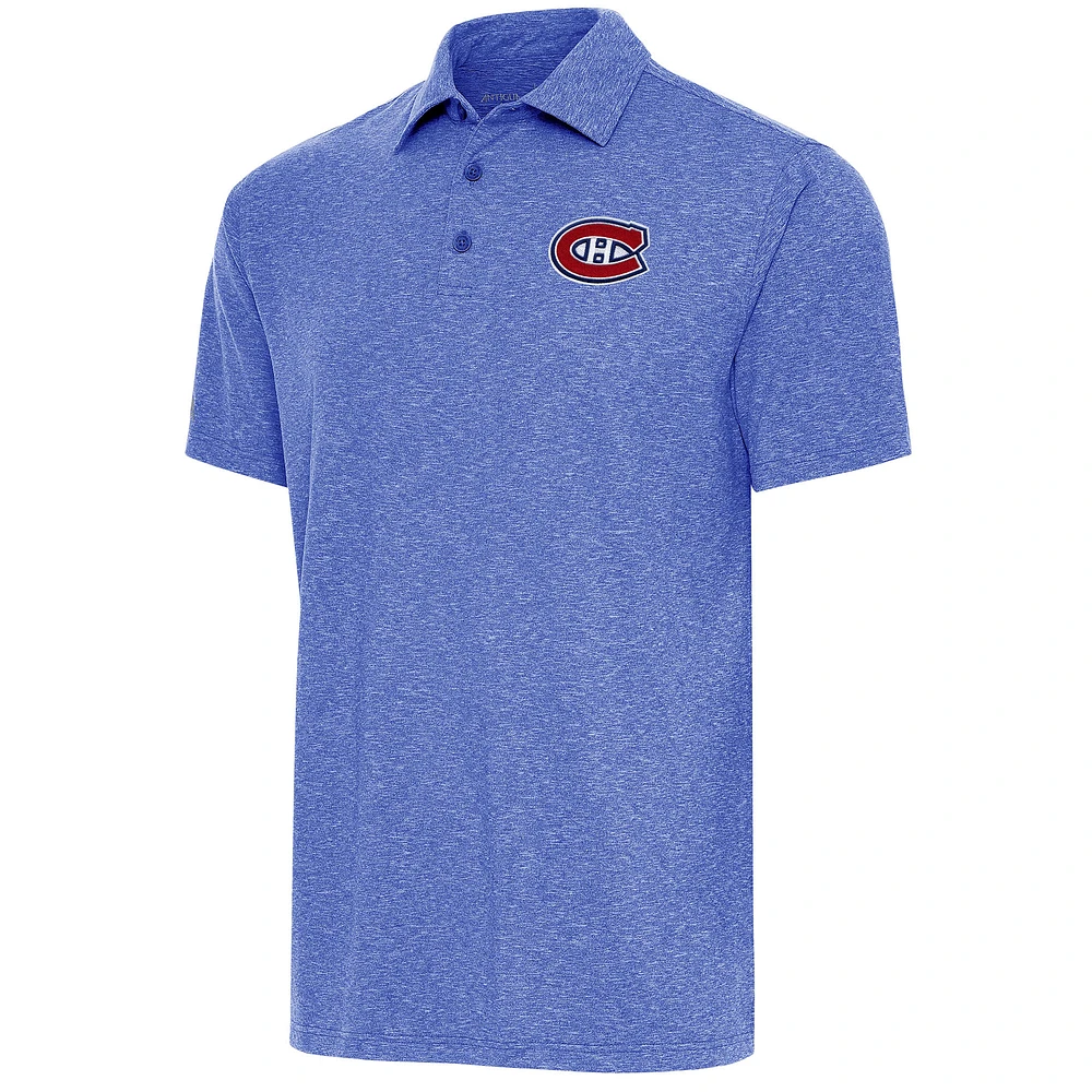 Men's Antigua Heather Royal Montreal Canadiens Par Polo