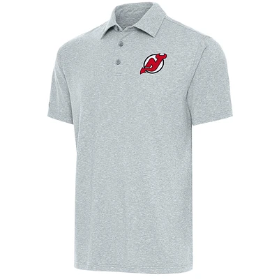 Men's Antigua Heather Gray New Jersey Devils Par Polo