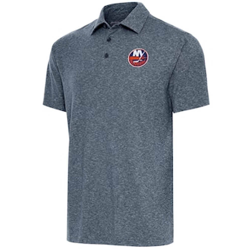Men's Antigua Heather Navy New York Islanders Par Polo