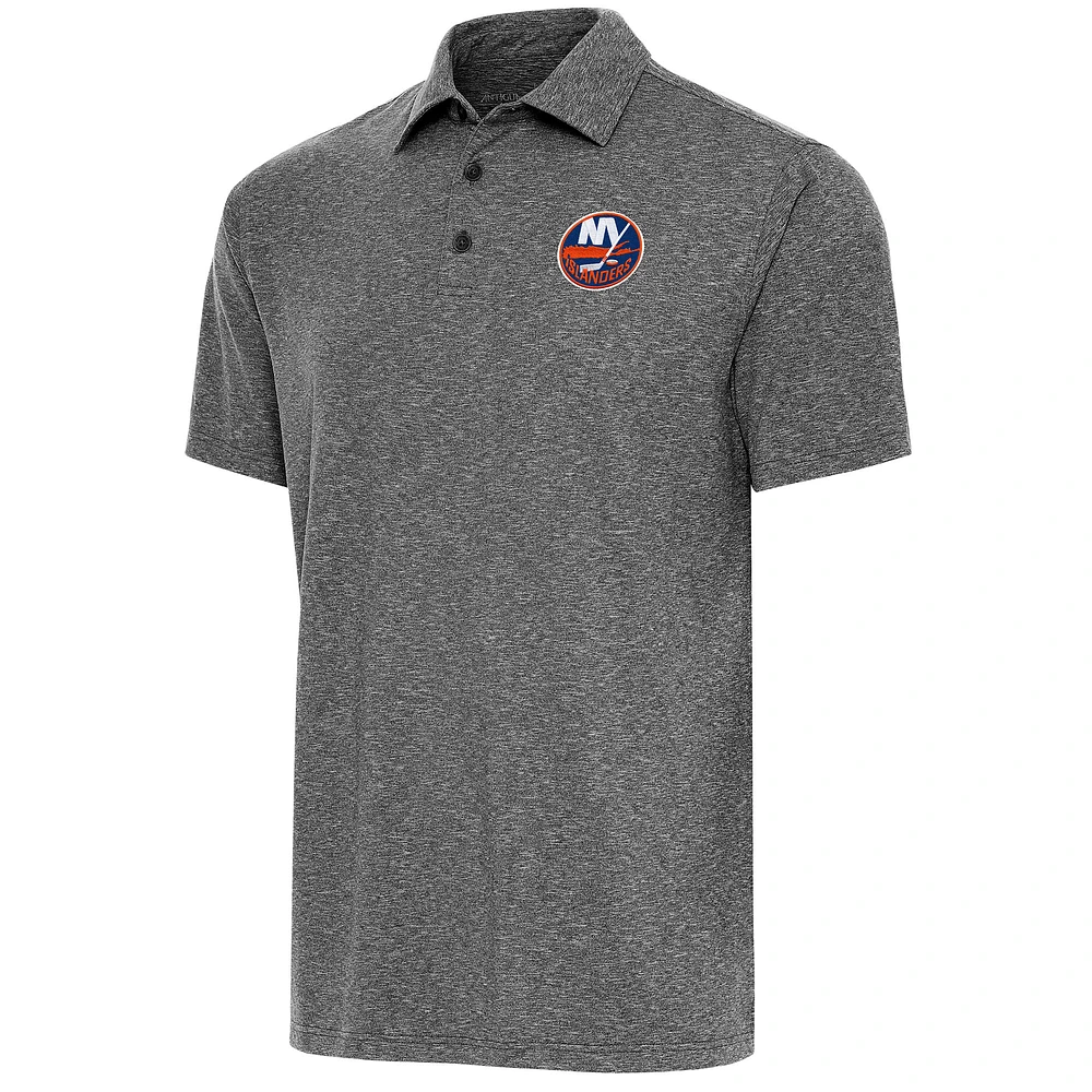 Men's Antigua Heather Black New York Islanders Par Polo