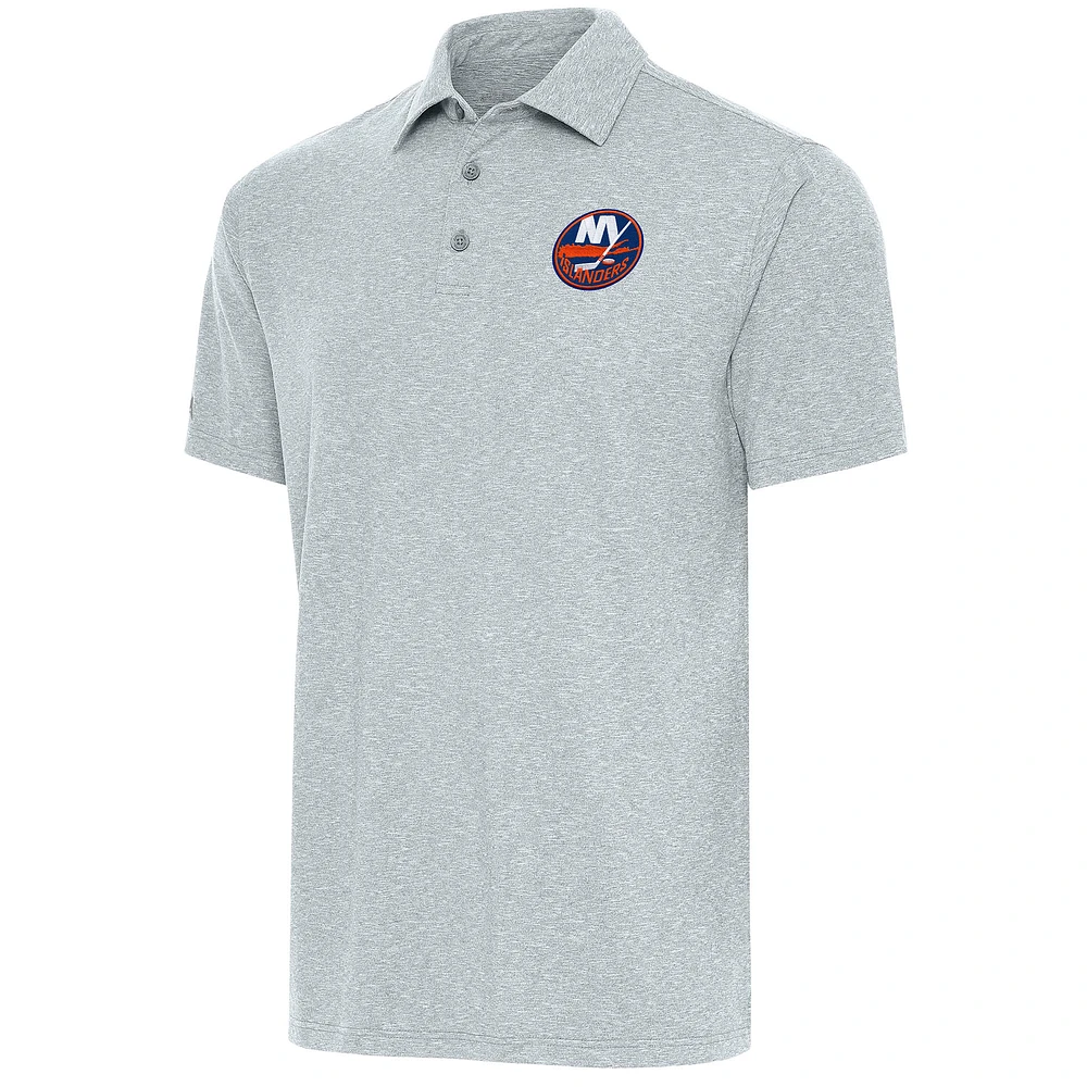 Men's Antigua Heather New York Islanders Par Polo