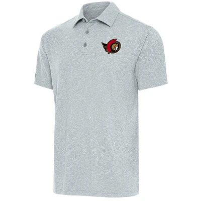 Men's Antigua Heather Gray Ottawa Senators Par Polo
