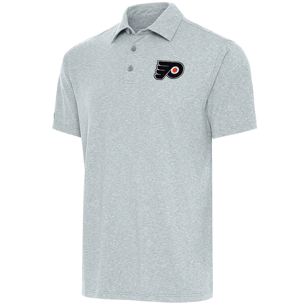 Men's Antigua Heather Gray Philadelphia Flyers Par Polo