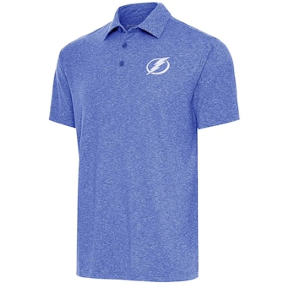 Men's Antigua Heather Royal Tampa Bay Lightning Par Polo