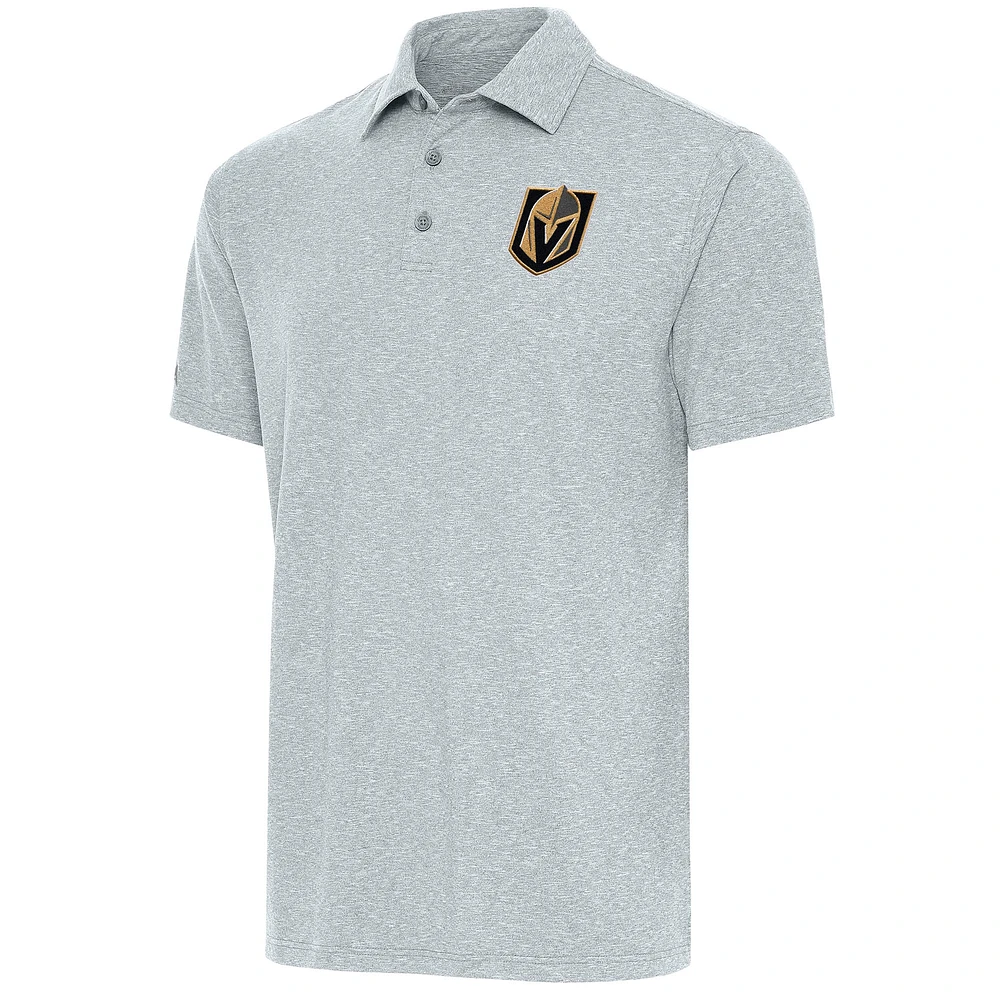 Men's Antigua Heather Gray Vegas Golden Knights Par Polo