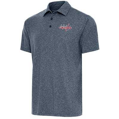 Men's Antigua Heather Navy Washington Capitals Par Polo