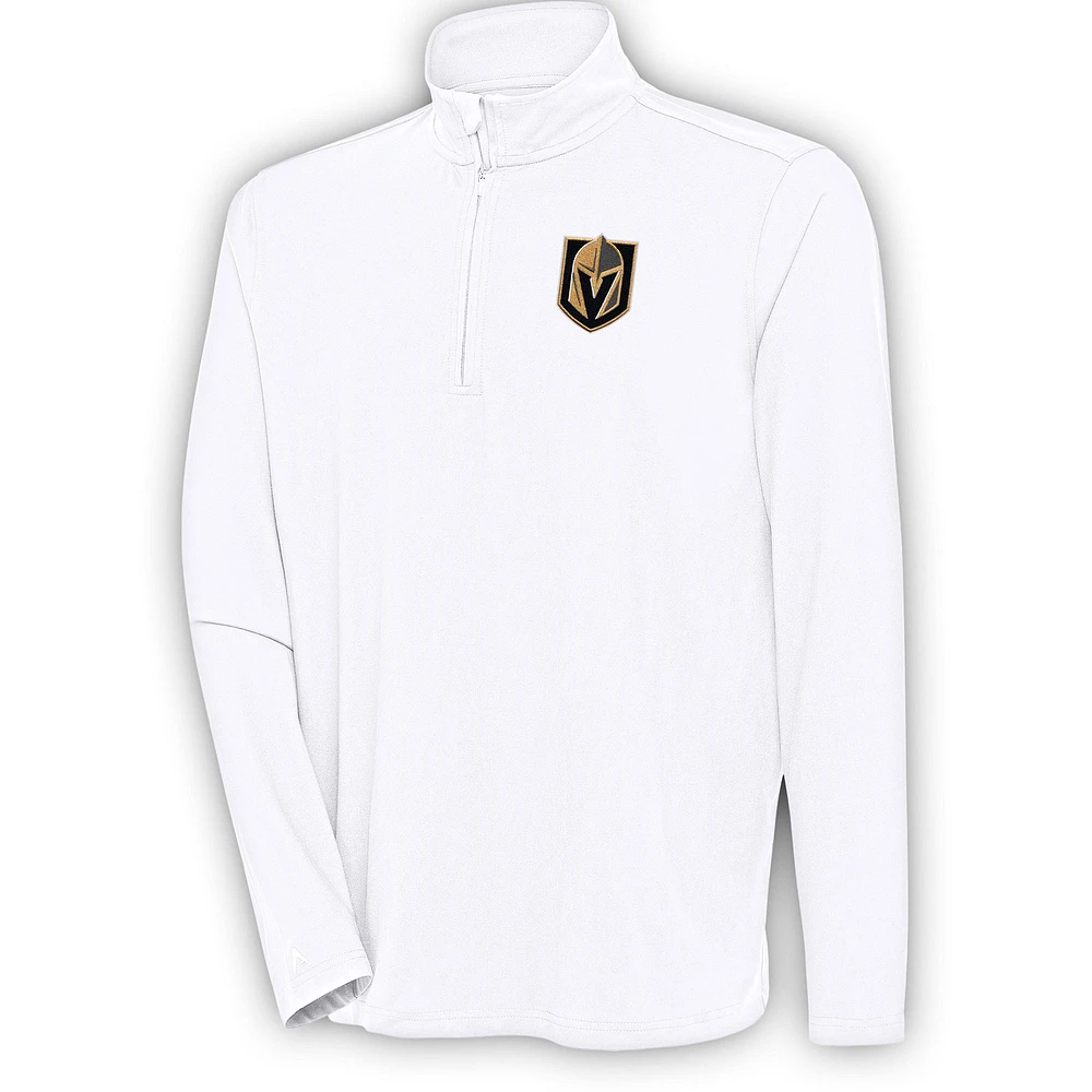 Men's Antigua White Vegas Golden Knights Hunk Quarter-Zip Pullover Top