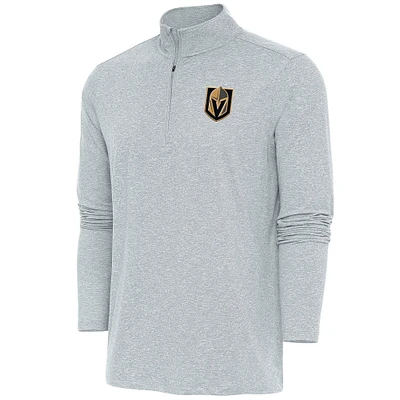 Men's Antigua Heather Vegas Golden Knights Hunk Quarter-Zip Pullover Top