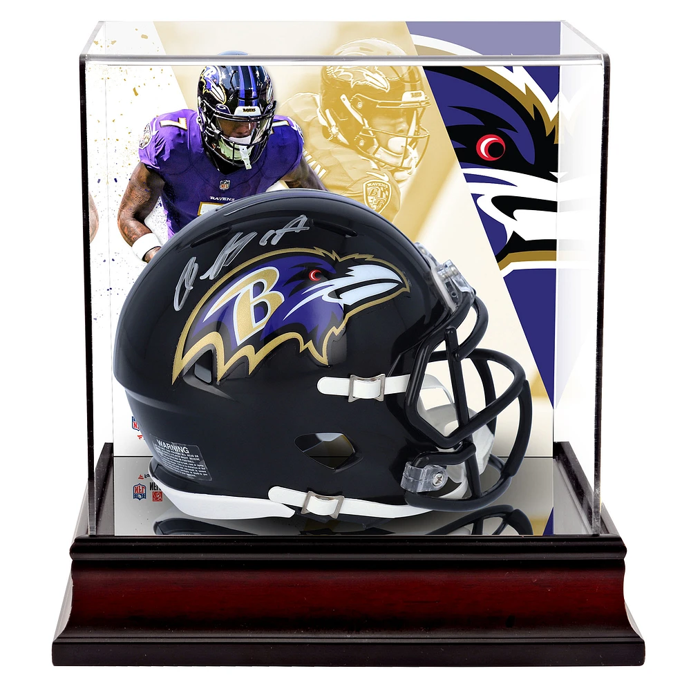 Rashod Bateman Baltimore Ravens Autographed Riddell Speed Mini Helmet with Deluxe Mini Helmet Case