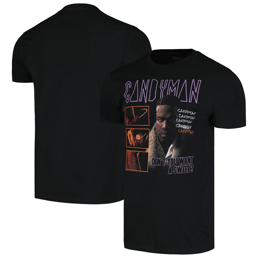 Unisex Black Candyman Neon Logo T-Shirt