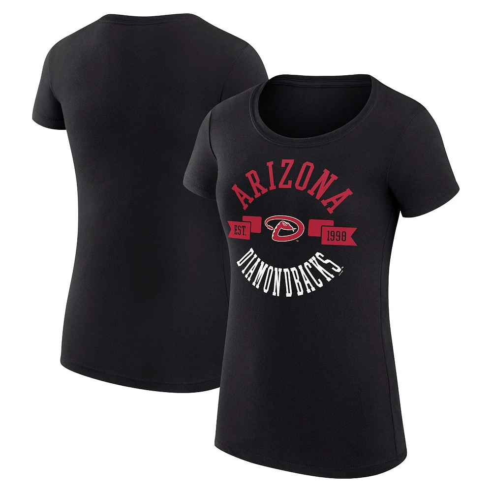 Women's G-III 4Her by Carl Banks Black Arizona Diamondbacks Super-Slim Fit Lightweight City Graphic T-Shirt