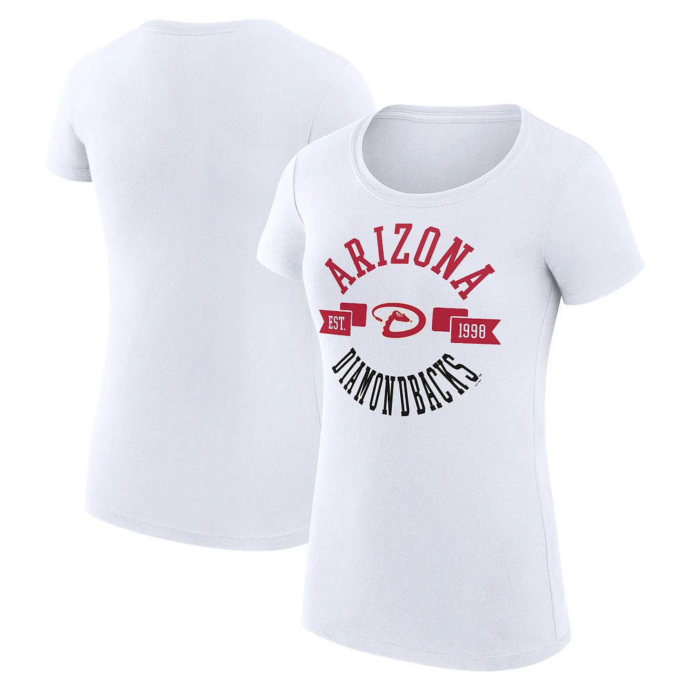 Women's G-III 4Her by Carl Banks White Arizona Diamondbacks Super-Slim Fit Lightweight City Graphic T-Shirt