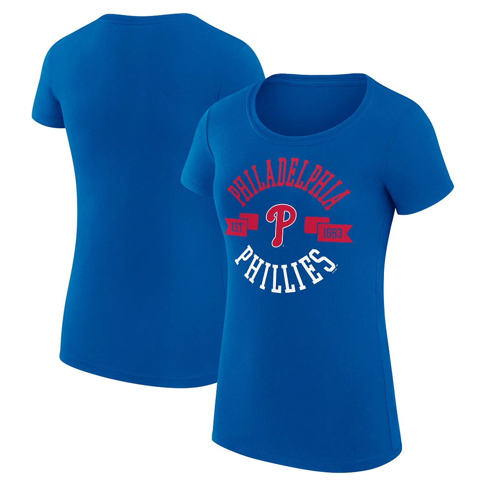 Women's G-III 4Her by Carl Banks Royal Philadelphia Phillies Super-Slim Fit Lightweight City Graphic T-Shirt