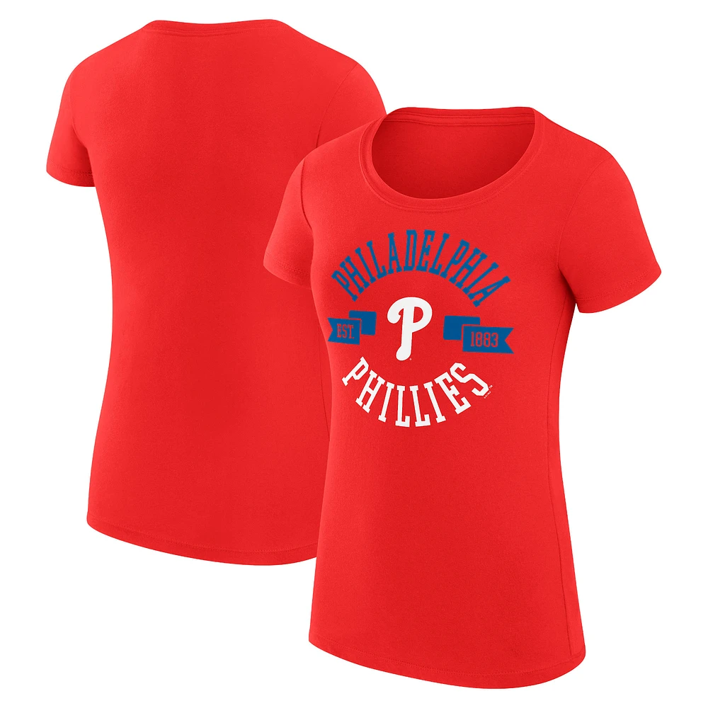 Women's G-III 4Her by Carl Banks Philadelphia Phillies Super-Slim Fit Lightweight City Graphic T-Shirt