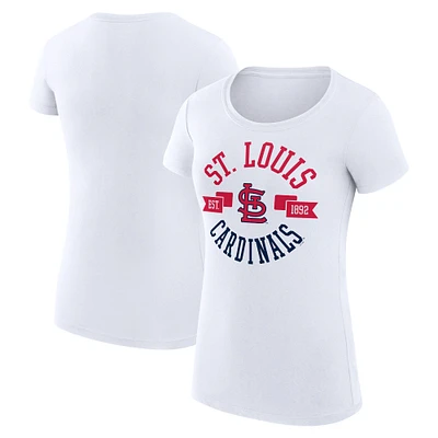 Women's G-III 4Her by Carl Banks White St. Louis Cardinals Super-Slim Fit Lightweight City Graphic T-Shirt