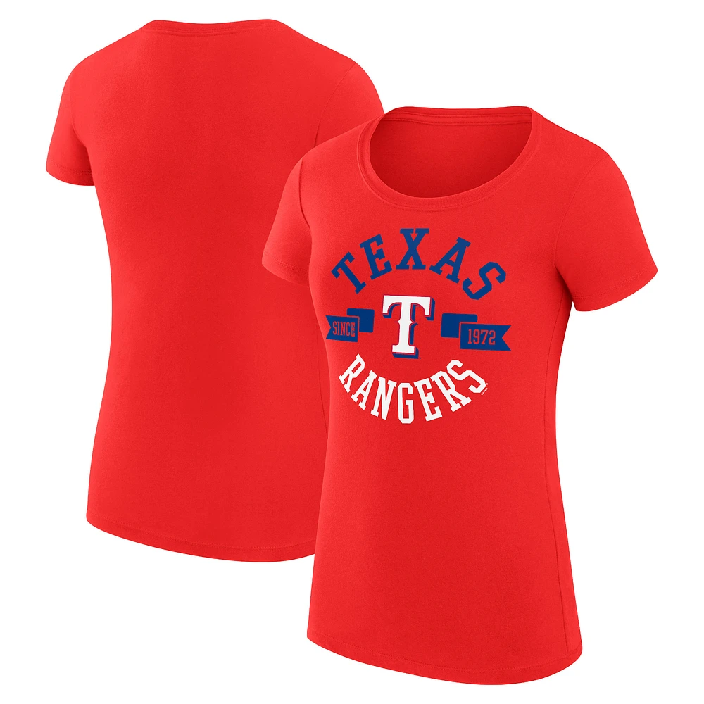 Women's G-III 4Her by Carl Banks Texas Rangers Super-Slim Fit Lightweight City Graphic T-Shirt