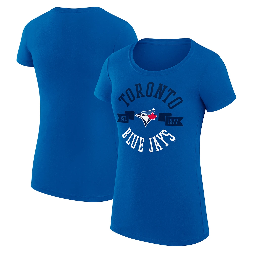 Women's G-III 4Her by Carl Banks Royal Toronto Blue Jays Super-Slim Fit Lightweight City Graphic T-Shirt