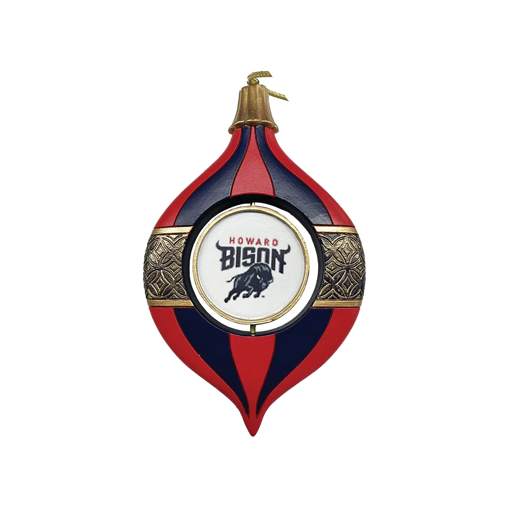 Howard Bison Two-Piece 5.5" Spinning Bulb Ornament Set