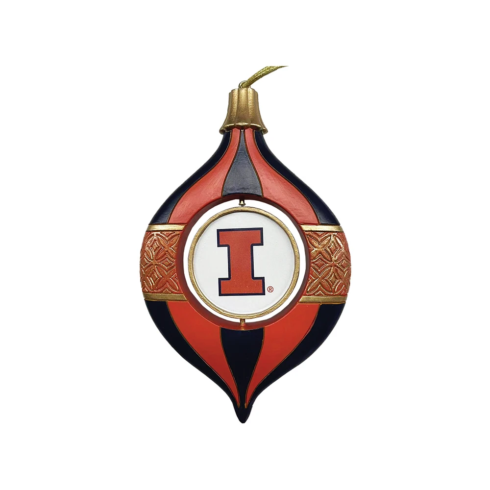 Illinois Fighting Illini Two-Piece 5.5" Spinning Bulb Ornament Set