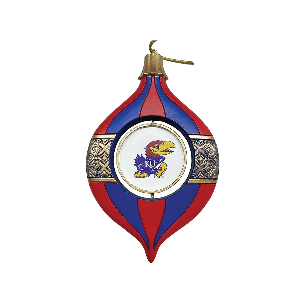 Kansas Jayhawks Two-Piece 5.5" Spinning Bulb Ornament Set