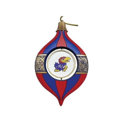 Kansas Jayhawks Two-Piece 5.5" Spinning Bulb Ornament Set