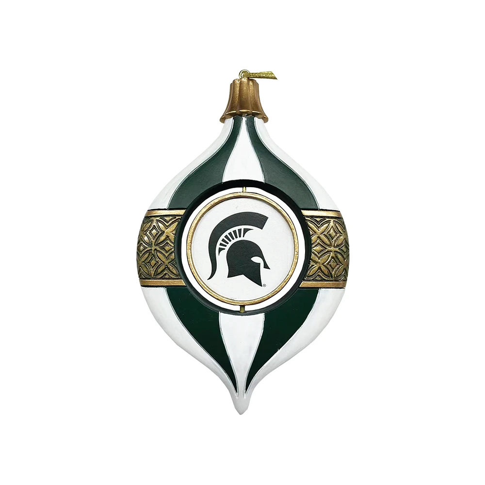 Michigan State Spartans Two-Piece 5.5" Spinning Bulb Ornament Set