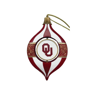 Oklahoma Sooners Two-Piece 5.5" Spinning Bulb Ornament Set
