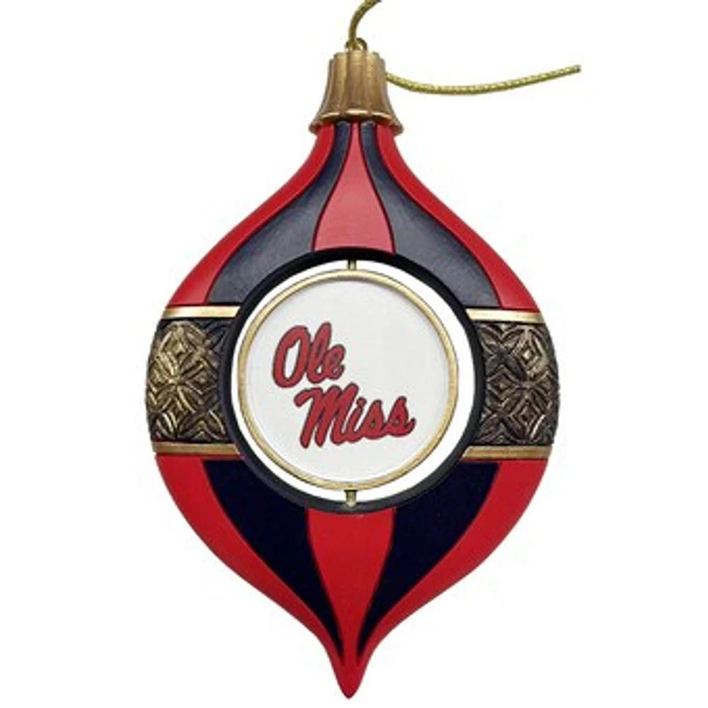 Ole Miss Rebels Two-Piece 5.5" Spinning Bulb Ornament Set