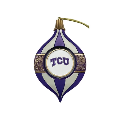 TCU Horned Frogs Two-Piece 5.5" Spinning Bulb Ornament Set