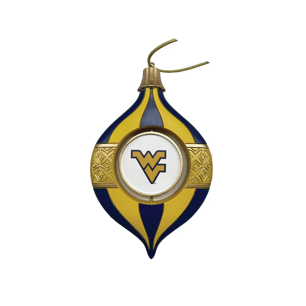 West Virginia Mountaineers Two-Piece 5.5" Spinning Bulb Ornament Set