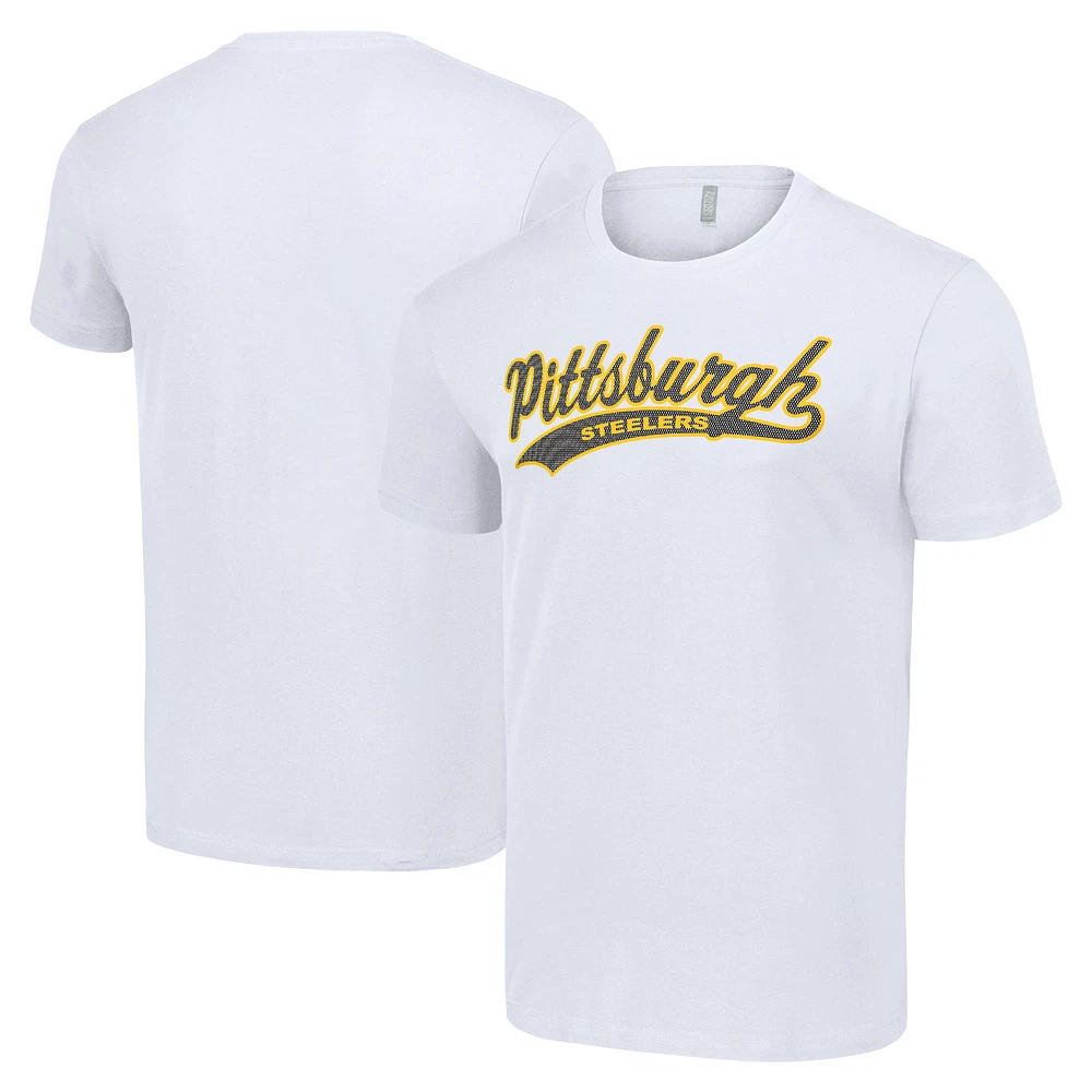 Men's Starter White Pittsburgh Steelers Tailsweep T-Shirt