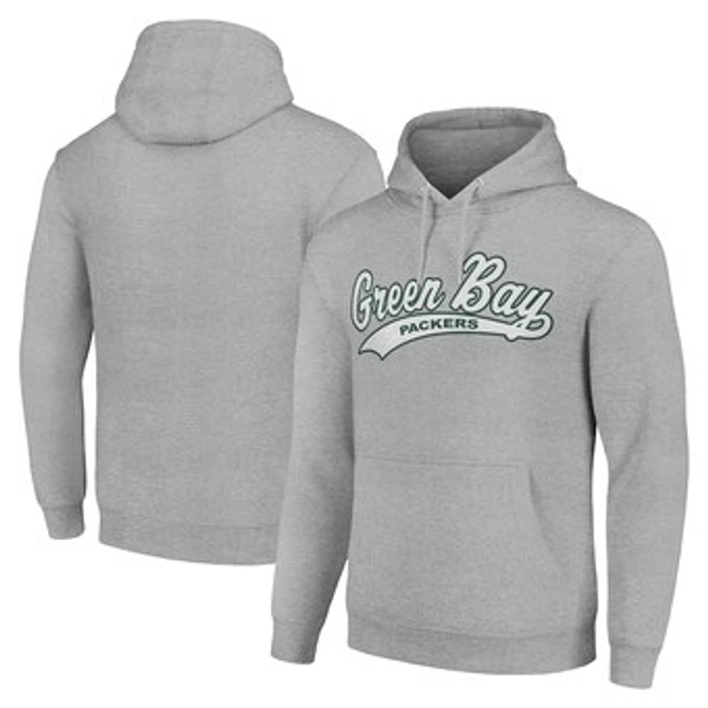 Unisex Starter Heather Gray Green Bay Packers Tailsweep Pullover Hoodie