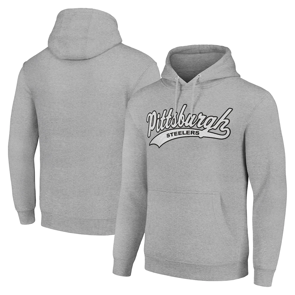 Unisex Starter Heather Gray Pittsburgh Steelers Tailsweep Pullover Hoodie