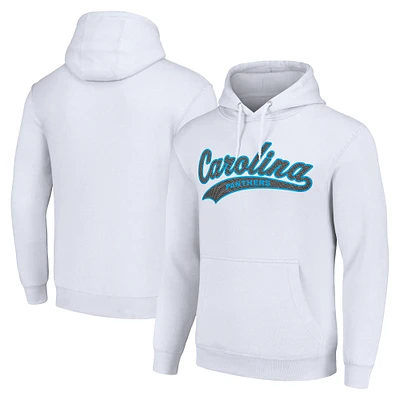 Unisex Starter White Carolina Panthers Tailsweep Pullover Hoodie