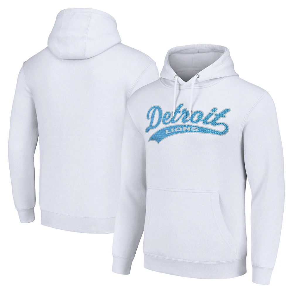 Unisex Starter White Detroit Lions Tailsweep Pullover Hoodie