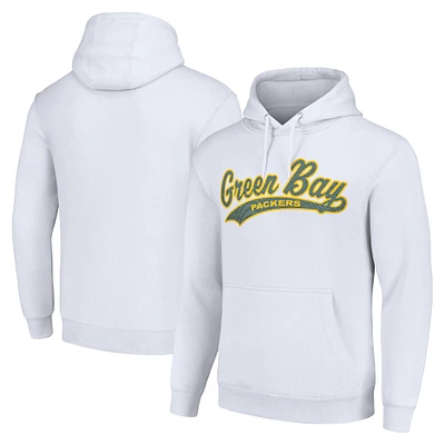 Unisex Starter White Green Bay Packers Tailsweep Pullover Hoodie