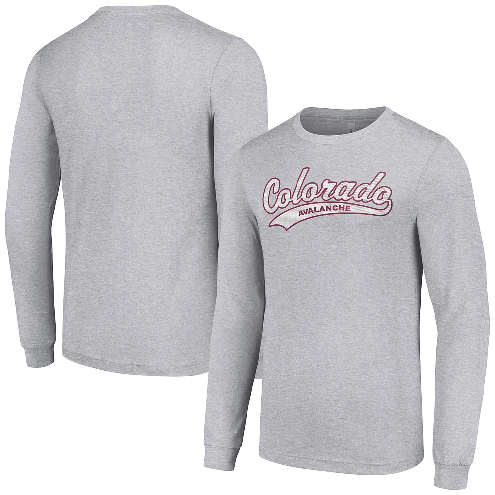 Men's Starter Heather Gray Colorado Avalanche Tailsweep T-Shirt