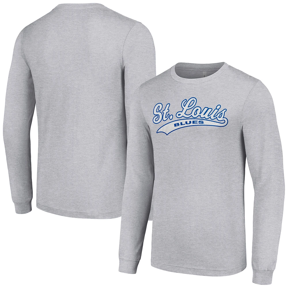 Men's Starter Heather Gray St. Louis Blues Tailsweep T-Shirt