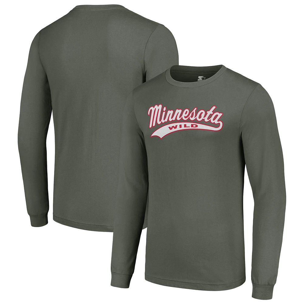 Men's Starter Green Minnesota Wild Tailsweep T-Shirt