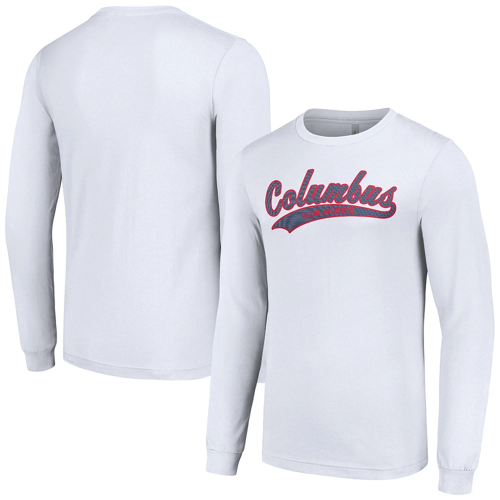 Men's Starter White Columbus Blue Jackets Tailsweep T-Shirt