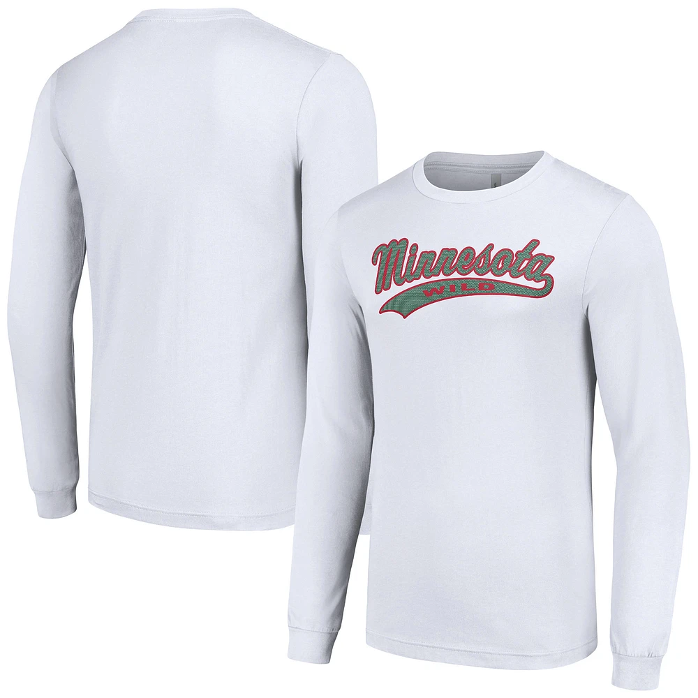 Men's Starter White Minnesota Wild Tailsweep T-Shirt