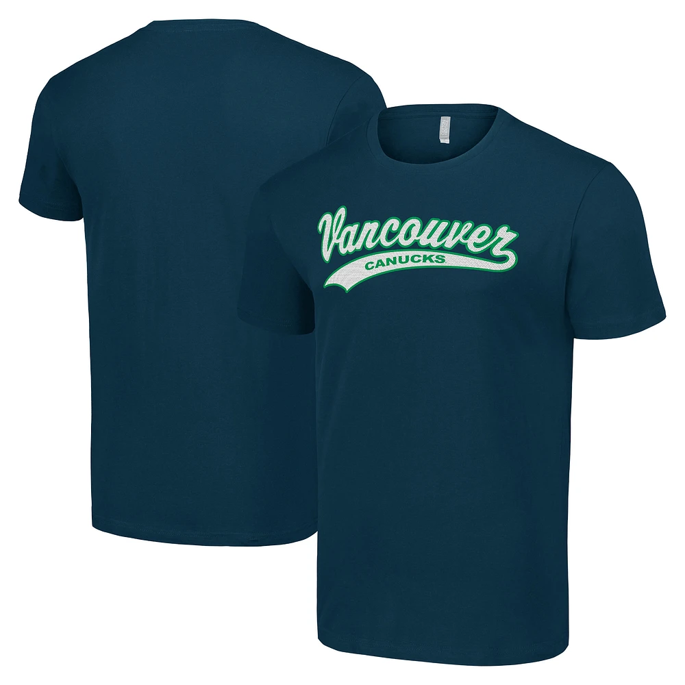 Men's Starter Navy Vancouver Canucks Tailsweep T-Shirt