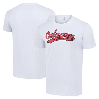 Men's Starter White Calgary Flames Tailsweep T-Shirt